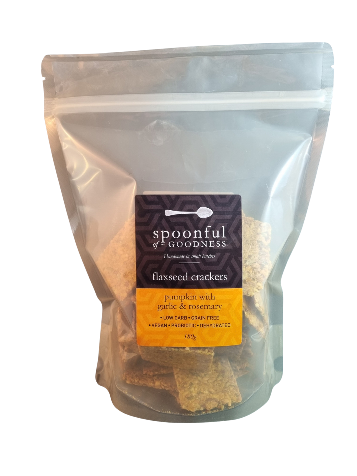 Pumpkin, Rosemary & Garlic Flaxseed Crackers, 180g image 0